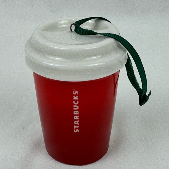 Christmas Starbucks Ornament 2015 Red Ceramic Coffee Cup Holidays - Picture 2 of 3